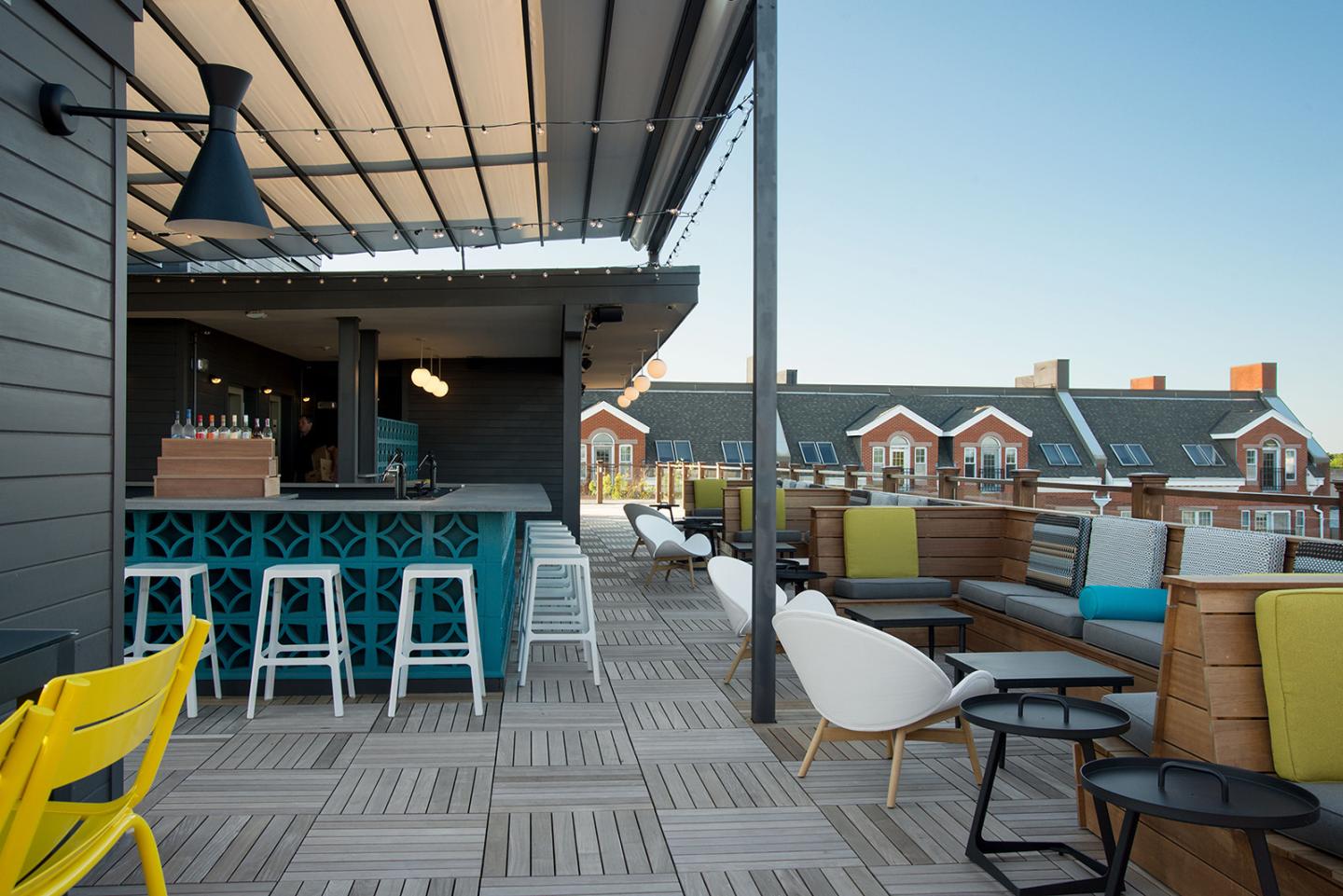 Patio bar with stools and chairs