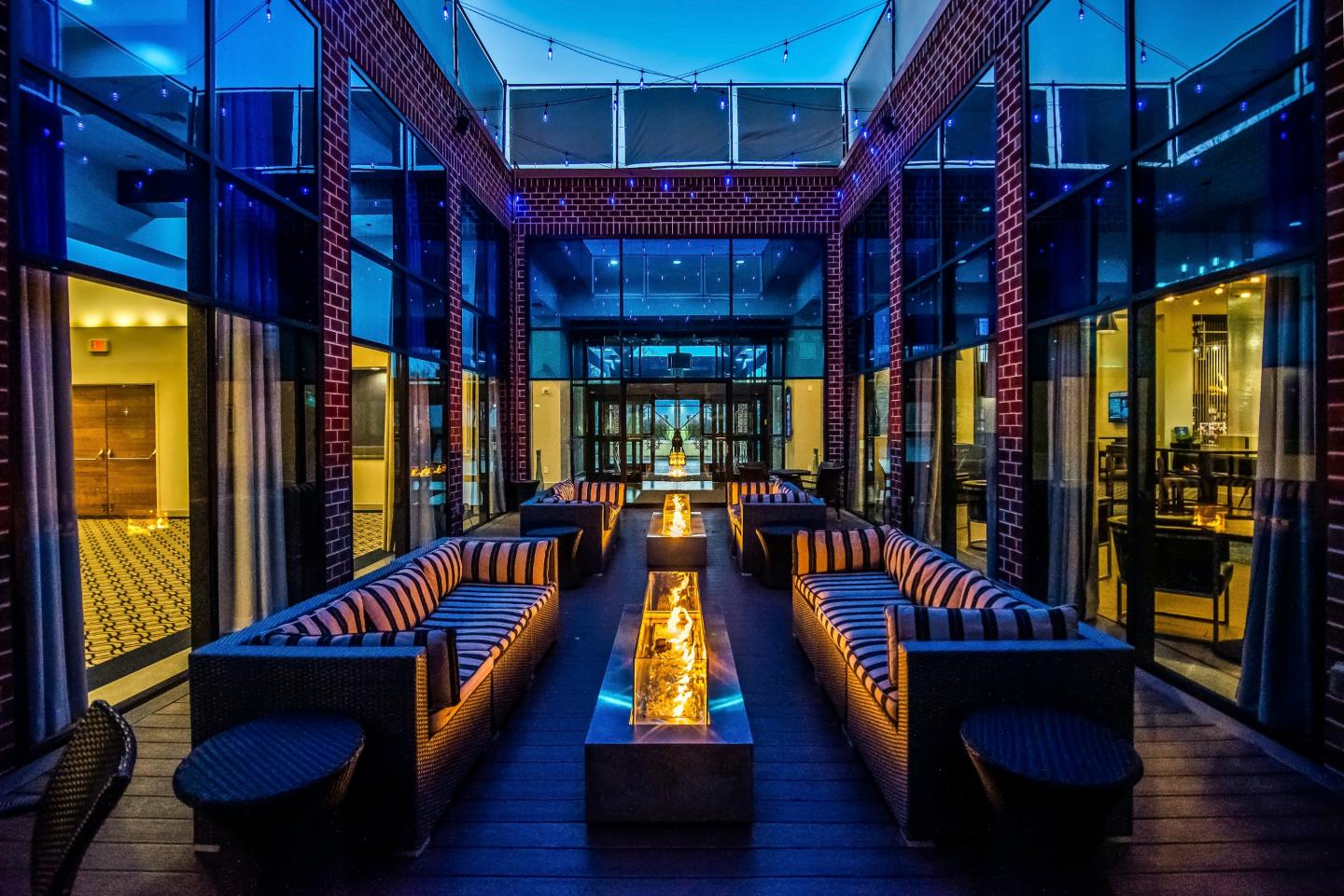 Outdoor Firepits at Hilton Mystic
