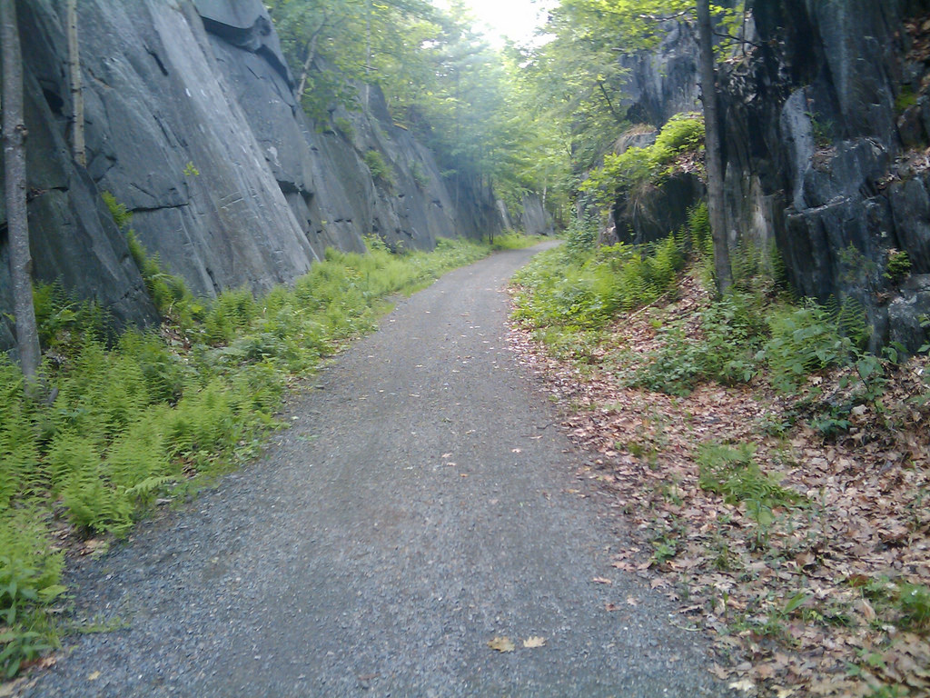 A scenic cut along one of New Hampshire’s rail trails.